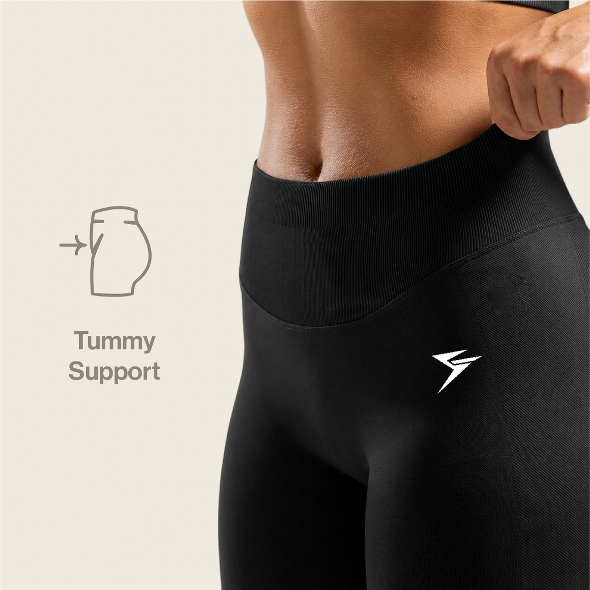 High-Waisted Tummy Control Legging – Onyx